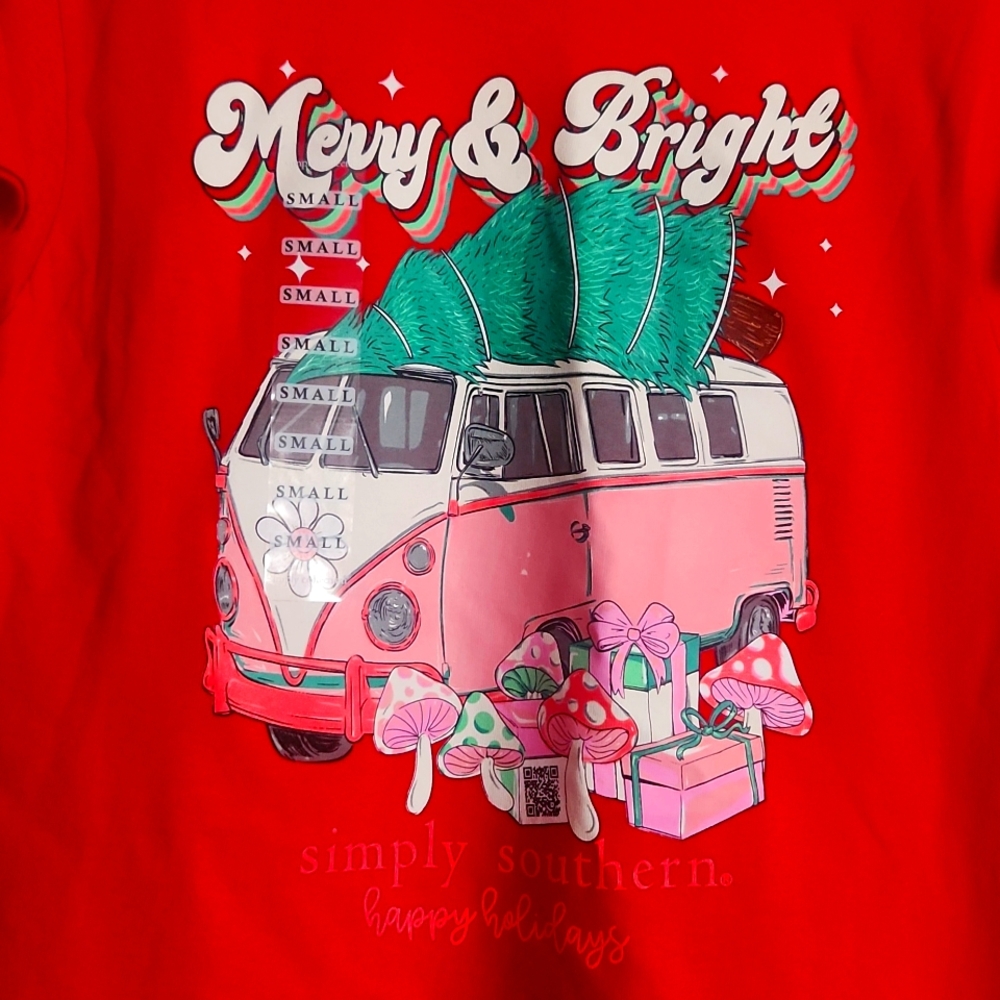 New Christmas Tree Merry and Bright Shirt VW Bus